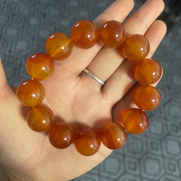 【天意珠宝阁】甄选优质柿子红玛瑙手串卡16多样性发货拍一发一