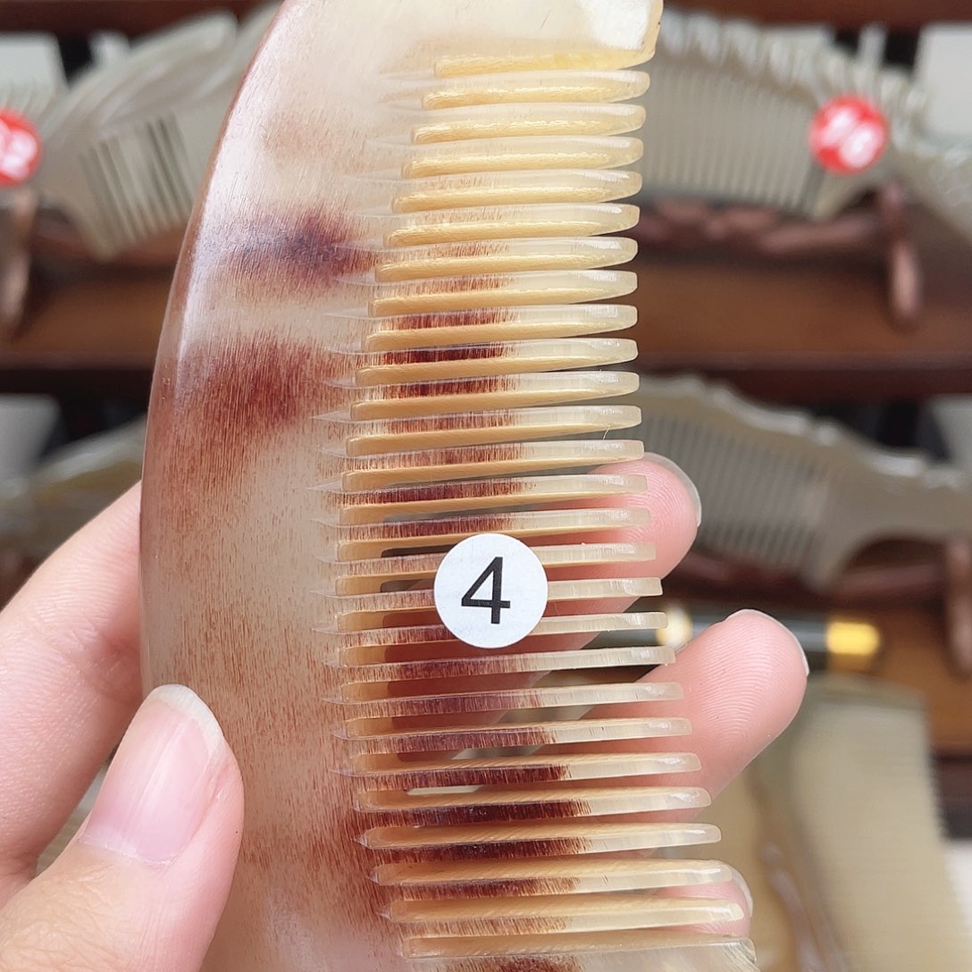 纯手工制作的牛角梳4白*