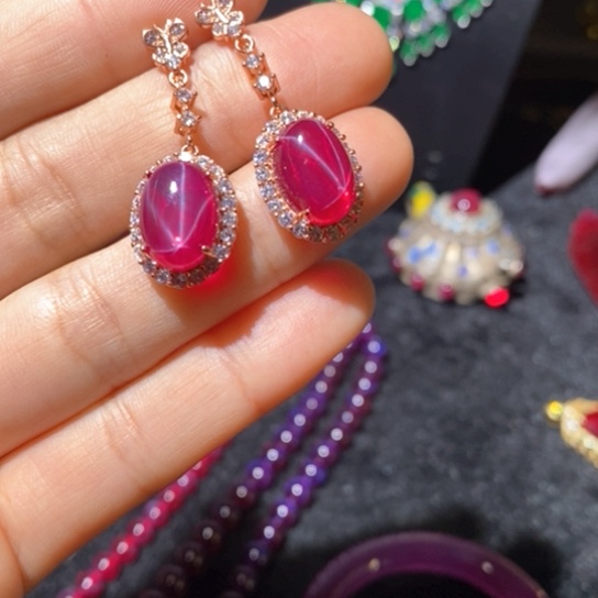 红宝石戒指银S925镶嵌