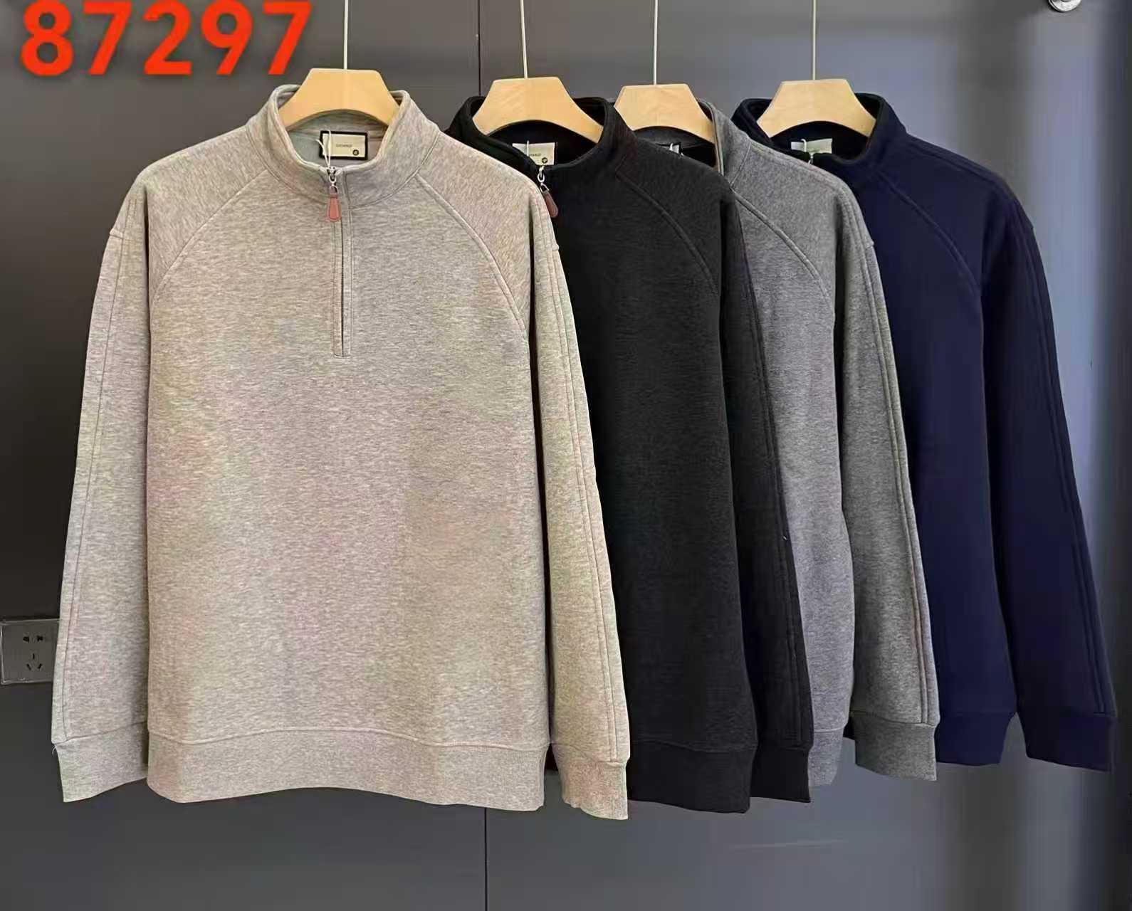 【秋冬季加绒立拉链领卫衣】新款男士休闲简约结构时尚百搭卫衣