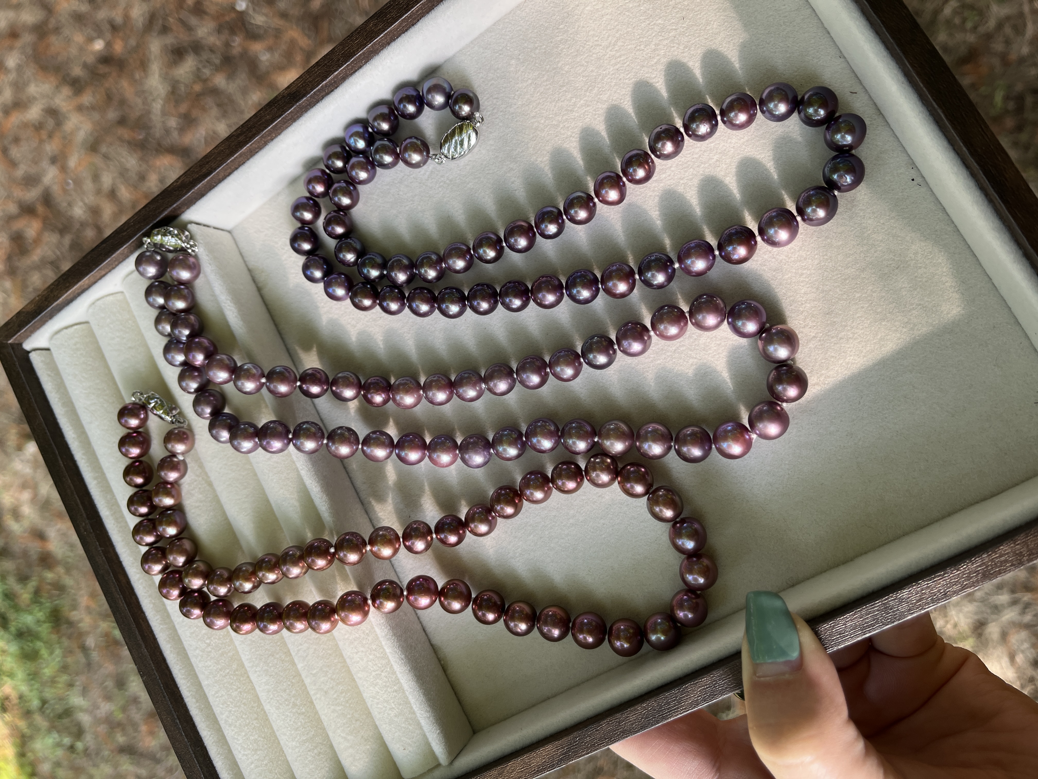 【魔幻辣色】星空紫色淡水珍珠项链8.3-9.3mm 银 多样性发货发一