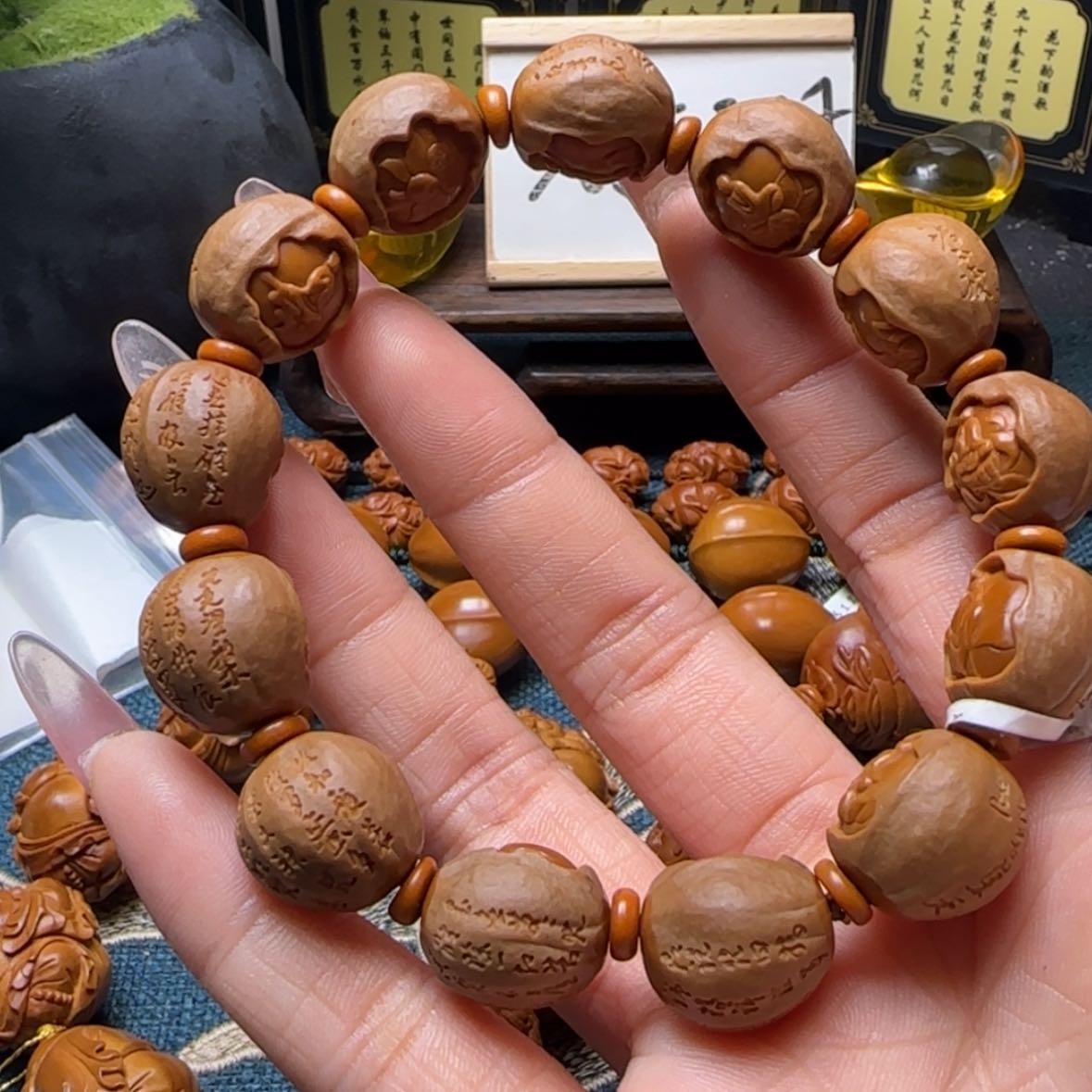 【闪购商品】橄榄核手串包衣无相心经