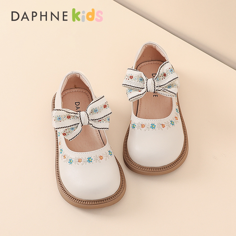 Daphne达芙妮儿童真皮公主鞋女童鞋子2025新款春秋时尚女宝小皮鞋