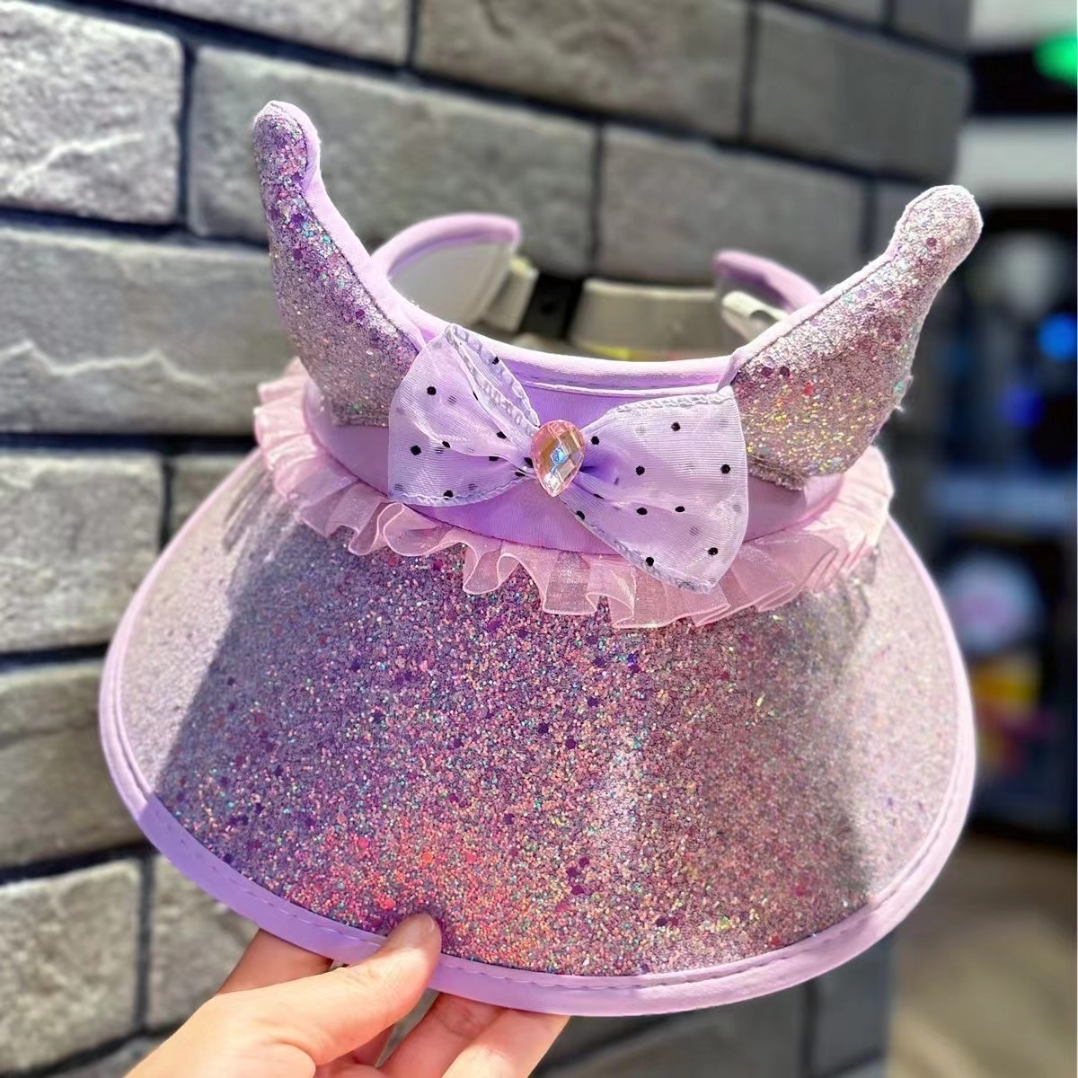 新款女童库洛米空顶闪闪防紫外线遮阳帽子(3-10岁)Z1370