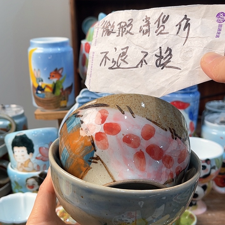 不锈钢景德镇釉下手绘陶瓷 