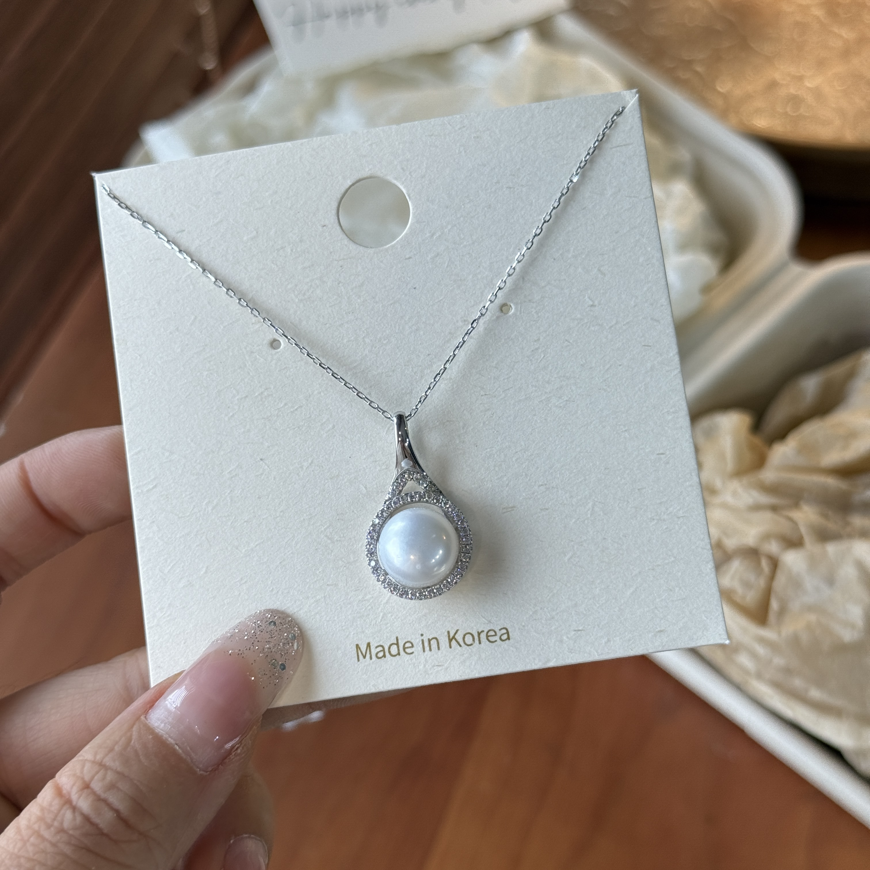 13480淡水珍珠银项链