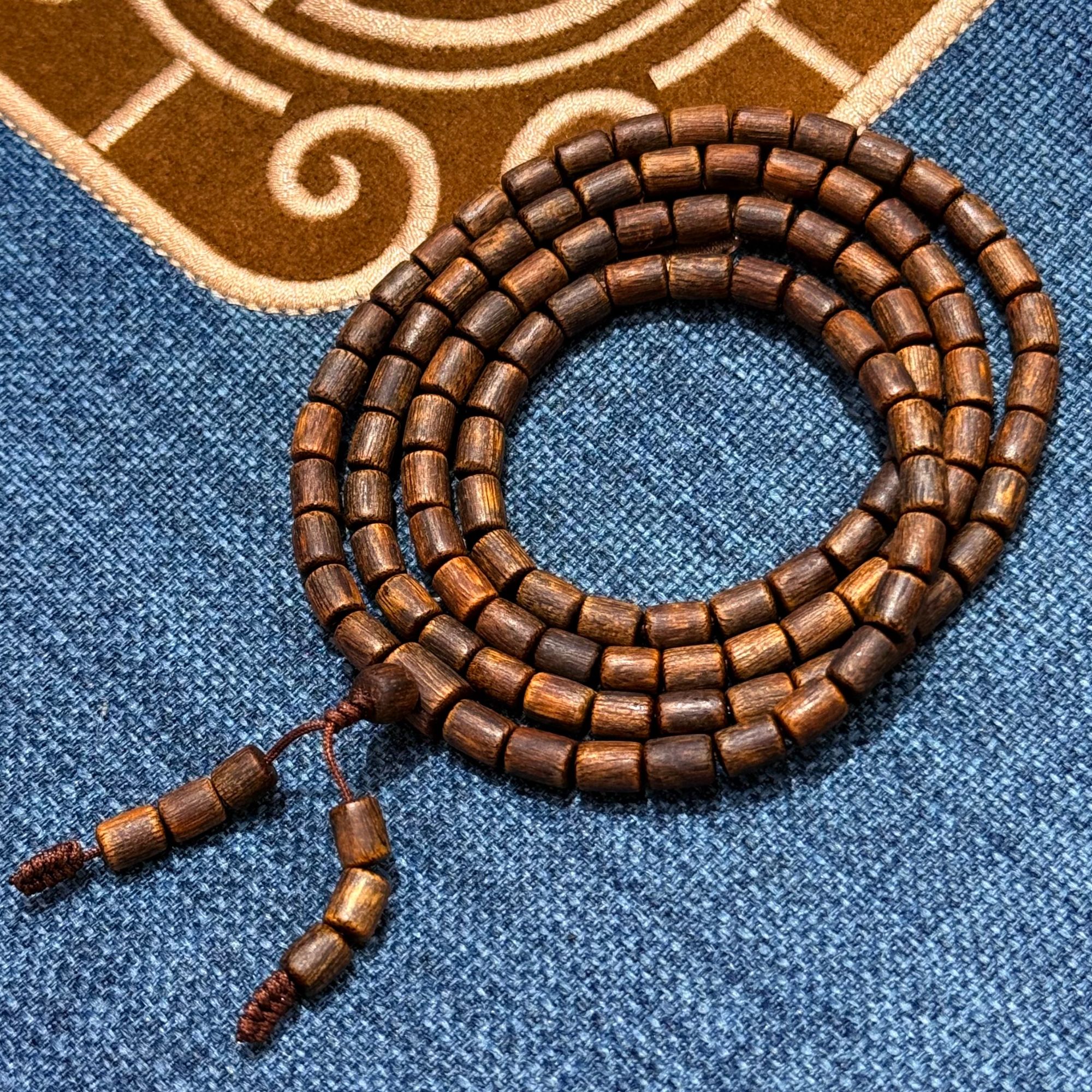 沉香沉香壹加小羊精选/棋楠沉香桶珠形108链多样性发一个q5mm