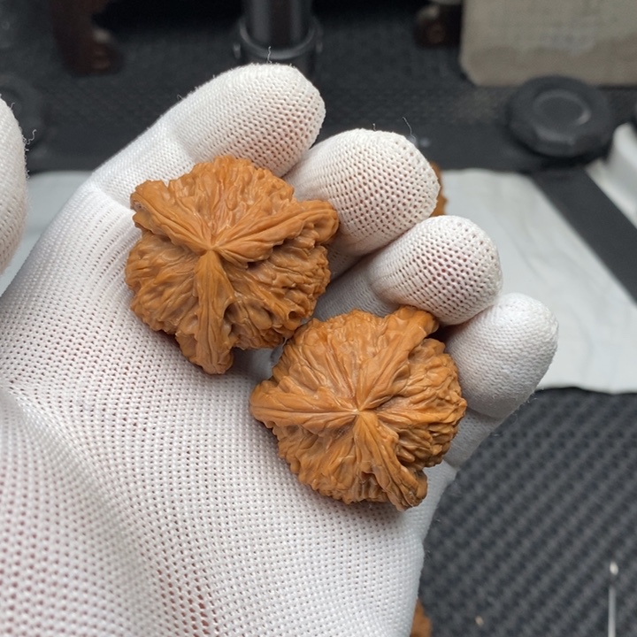 核桃把件拼接白狮子2