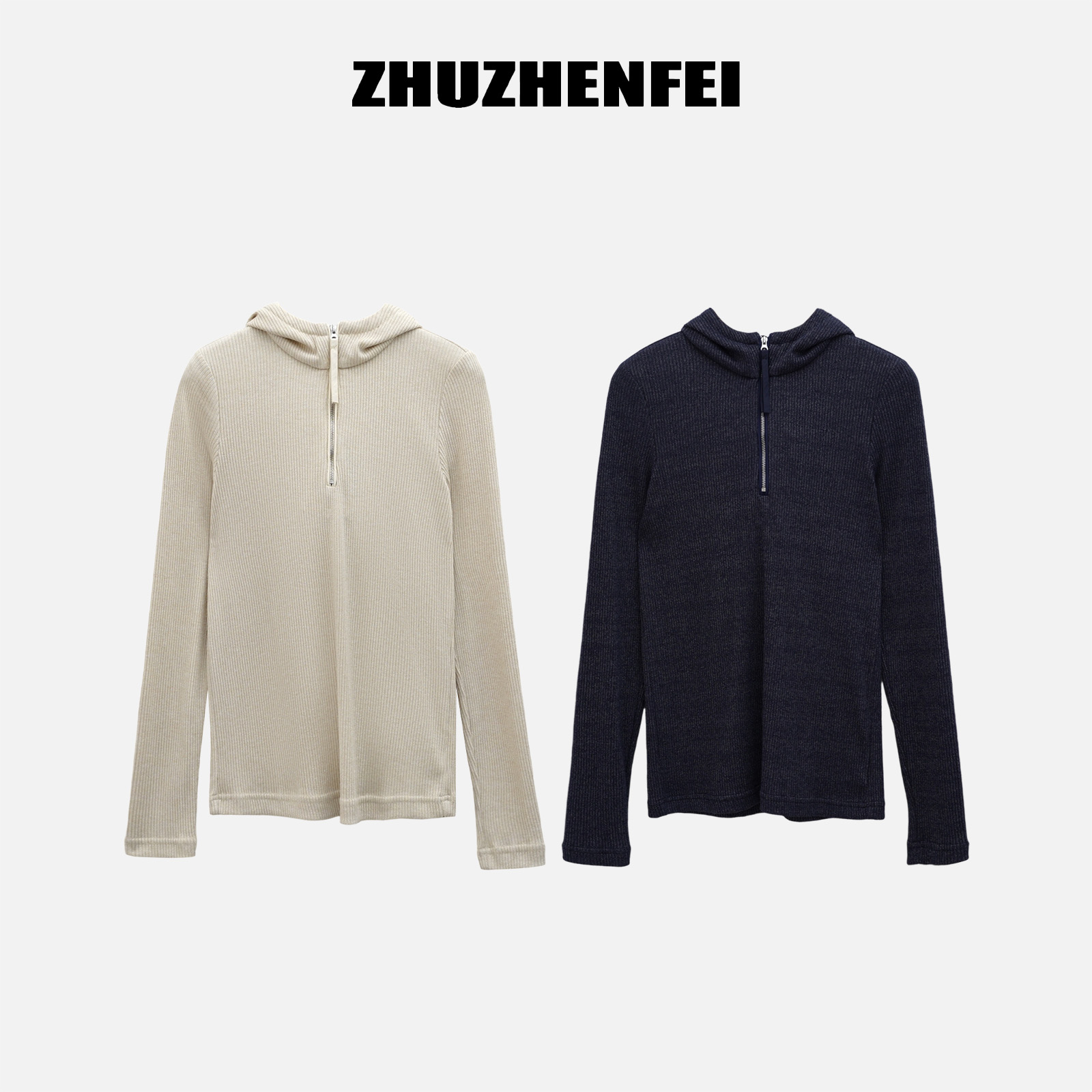 设计师原创新款时尚简约慵懒松弛感百搭显瘦连帽长袖Z253096