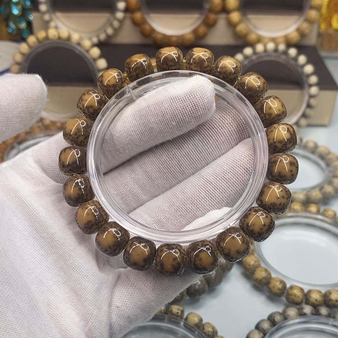 星月菩提手串10×11一物一图原生态同枝双留白小细星