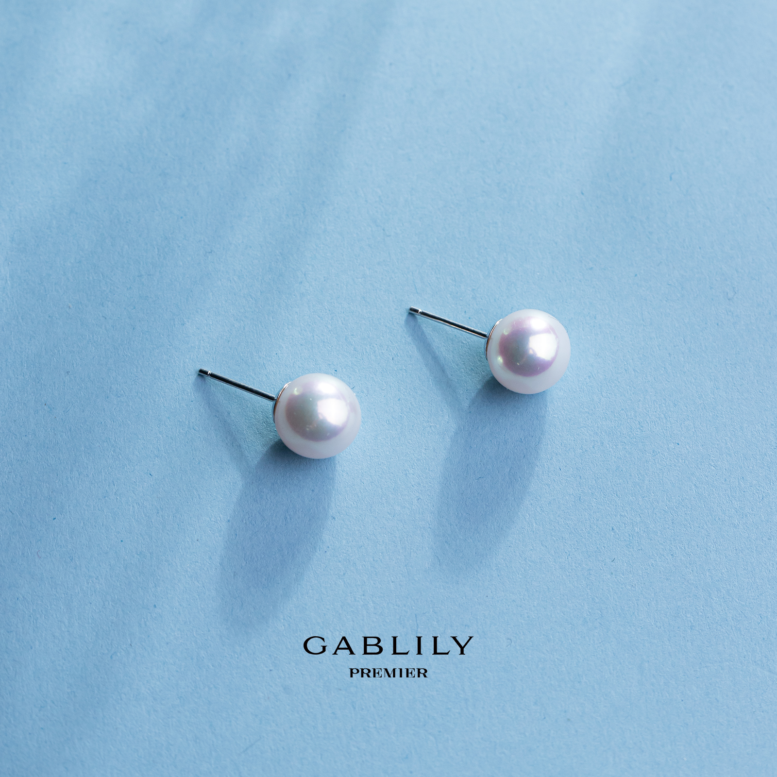 【凌云专属】GABLILY PREMIER淡水珍珠珈白丽S925银耳饰9-10mm时尚