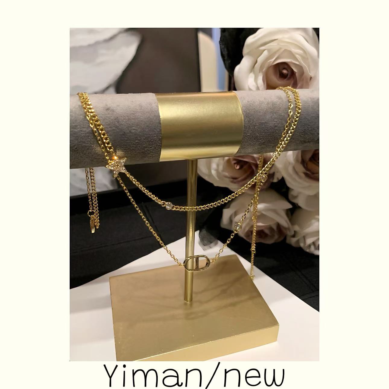 铜合金项链 金色双层小星星项链MZ3967 MAN 08