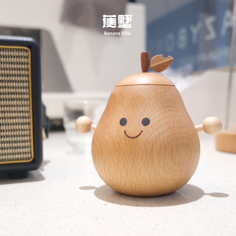 抱抱梨原木摆件创意治愈系家居香薰小装饰品客厅桌面花瓶家居摆件