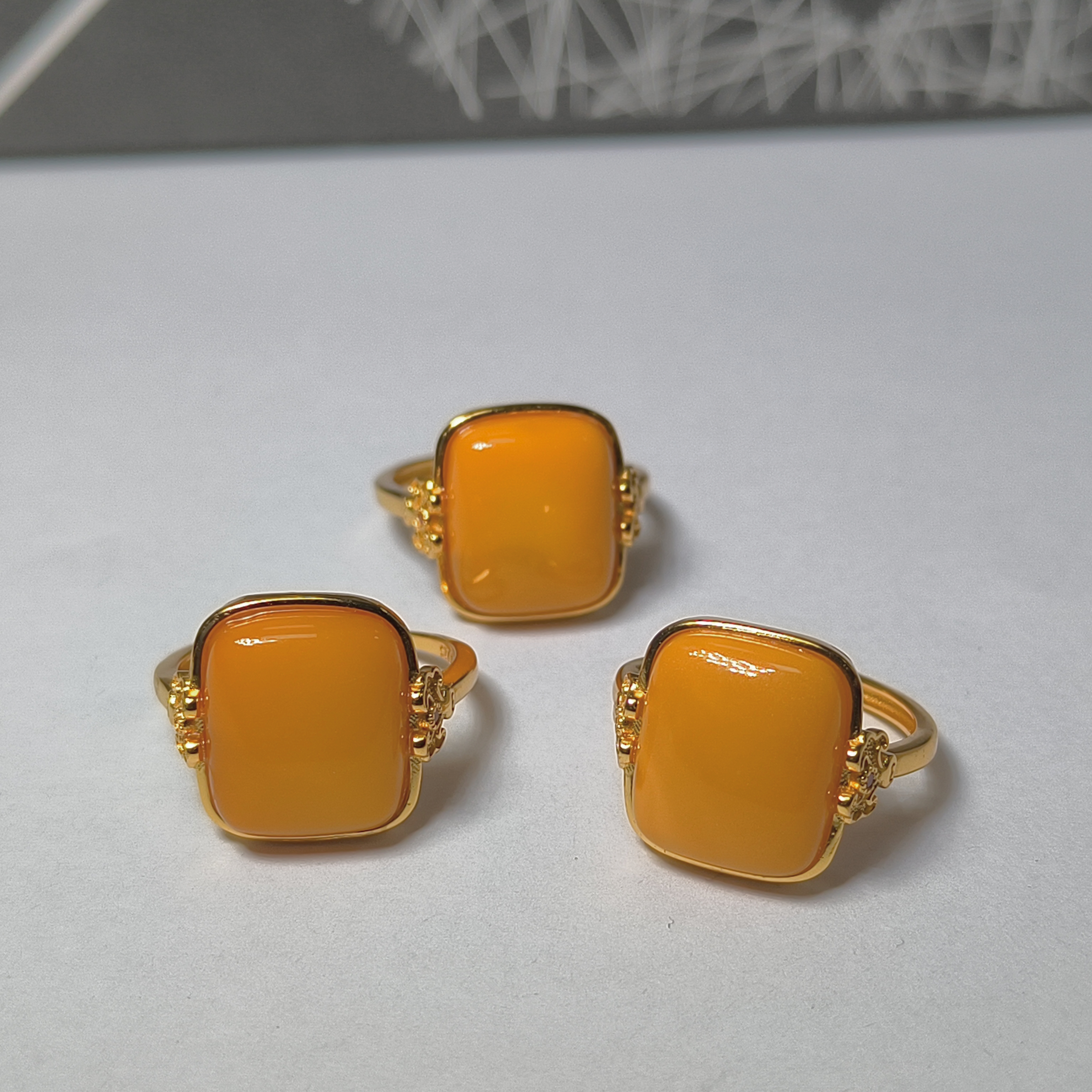 【村有晶品】天然老蜡戒指 多样性发一件  956ZBLF