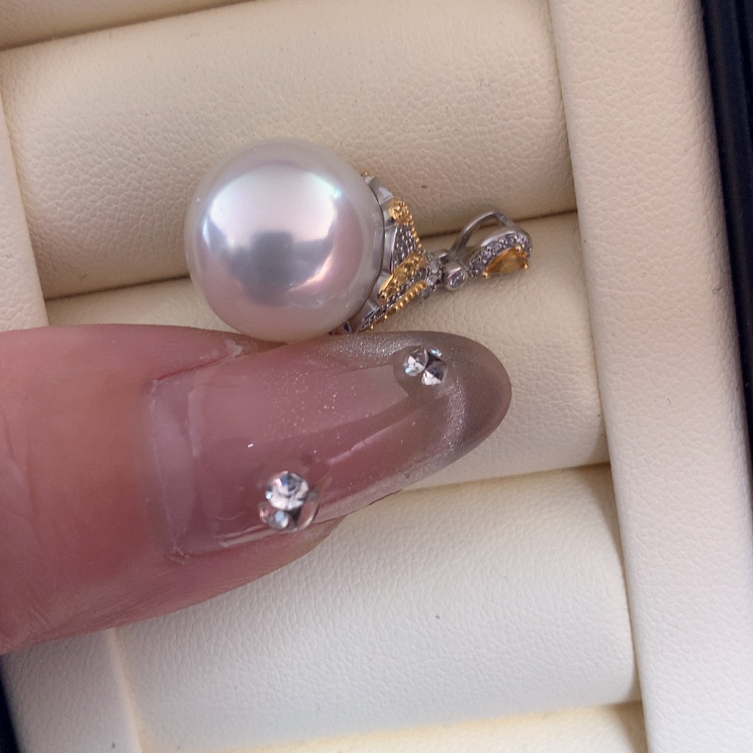 海水珍珠颈饰银S925镶嵌