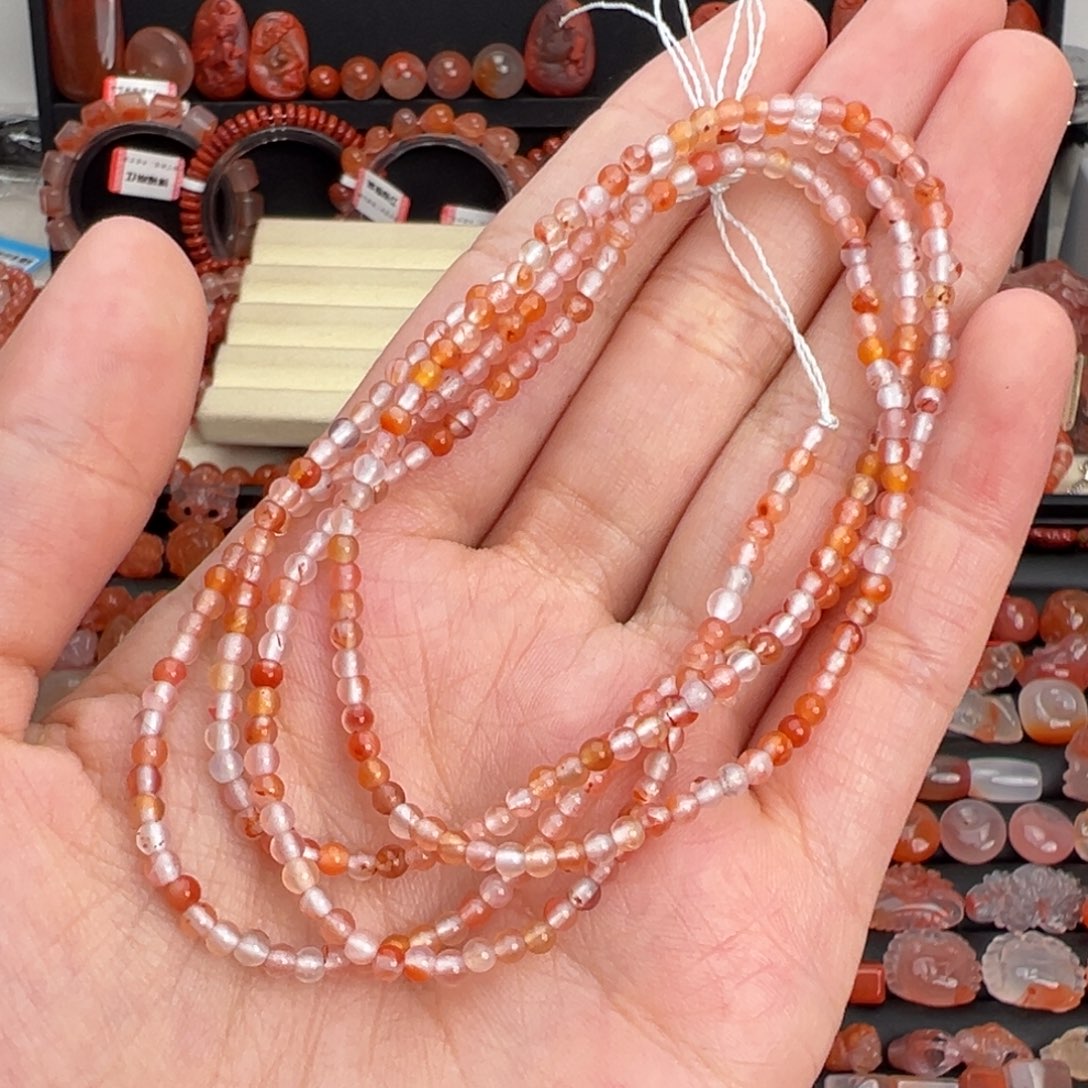 南红玛瑙未镶嵌颈饰冰飘小米珠卡3+