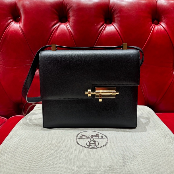 95新 Hermes/爱马仕 黑金插销包/0000