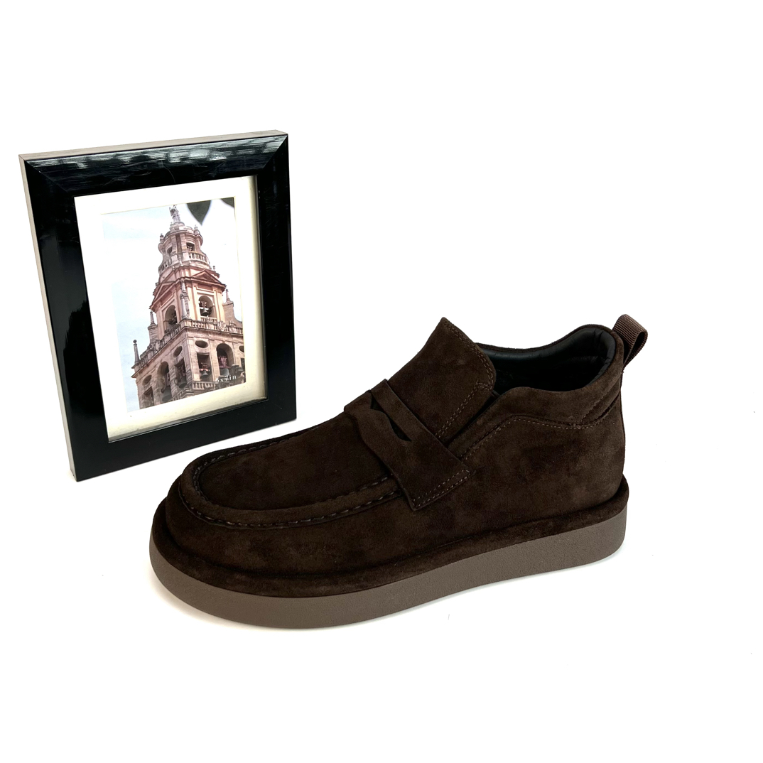 男士冬季加绒牛皮时尚舒适百搭休闲皮鞋