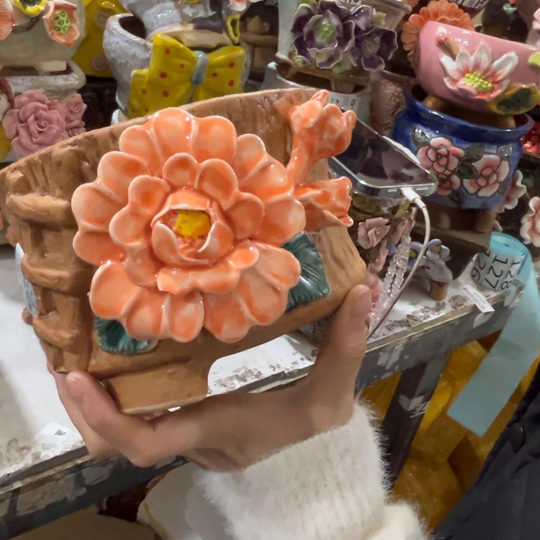 满20发爱退拉黑花盆瑕疵121