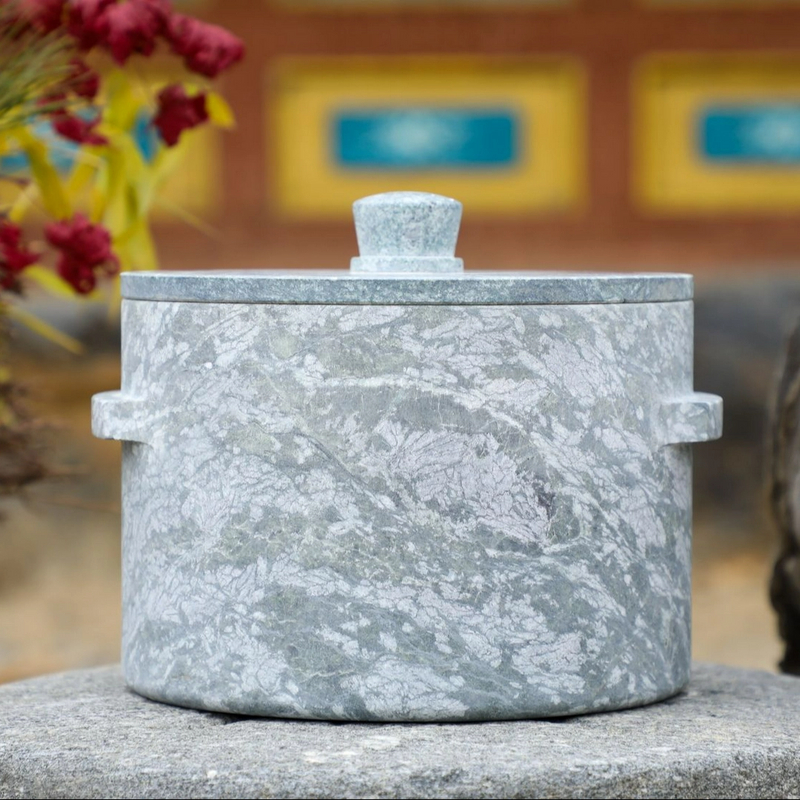 藏宸丨【经典直筒】西藏墨脱纯天然皂石锅火烧款哑光燃气款煲炖汤锅