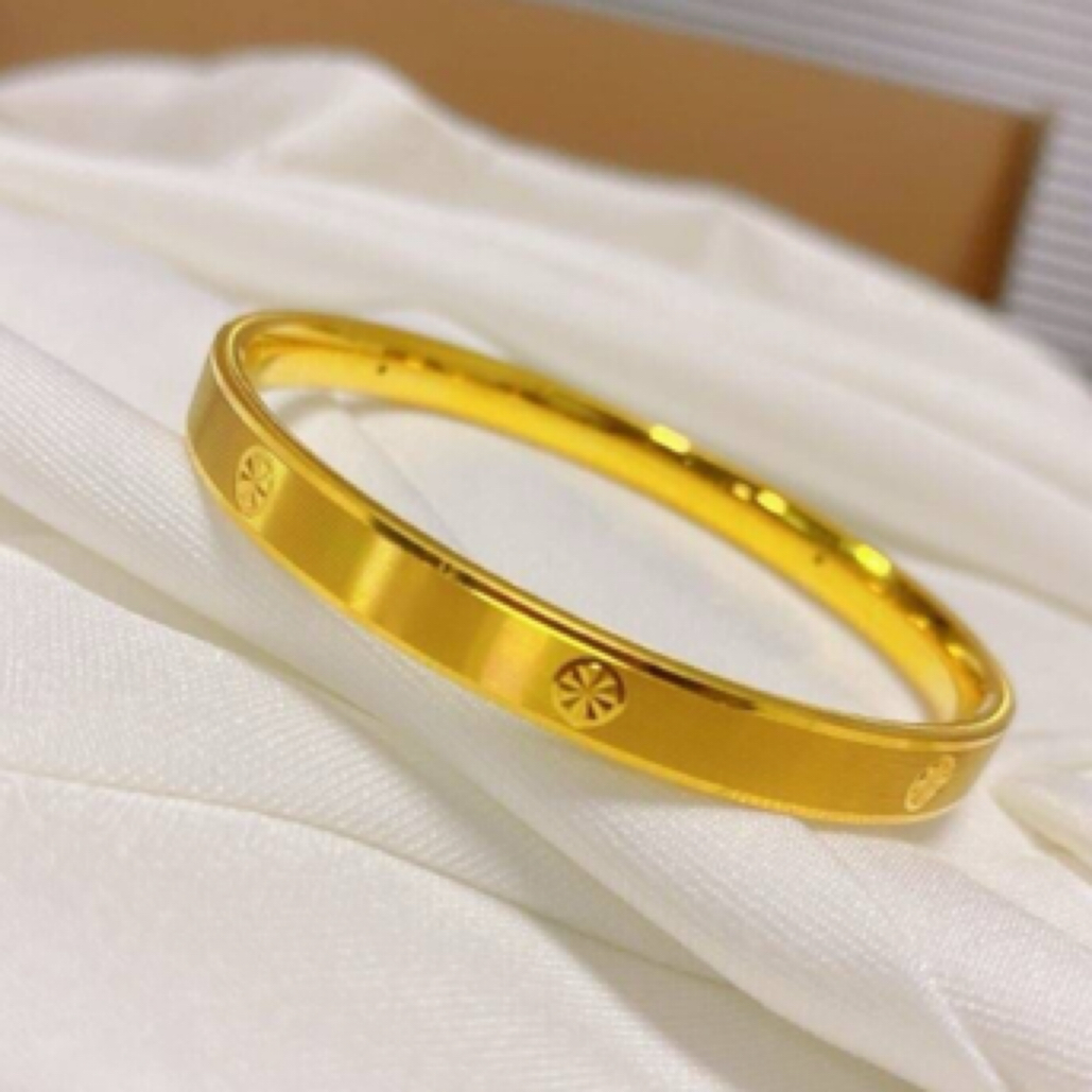 铜合金手镯 【高保色米字拉丝手鐲】轻奢简约实心