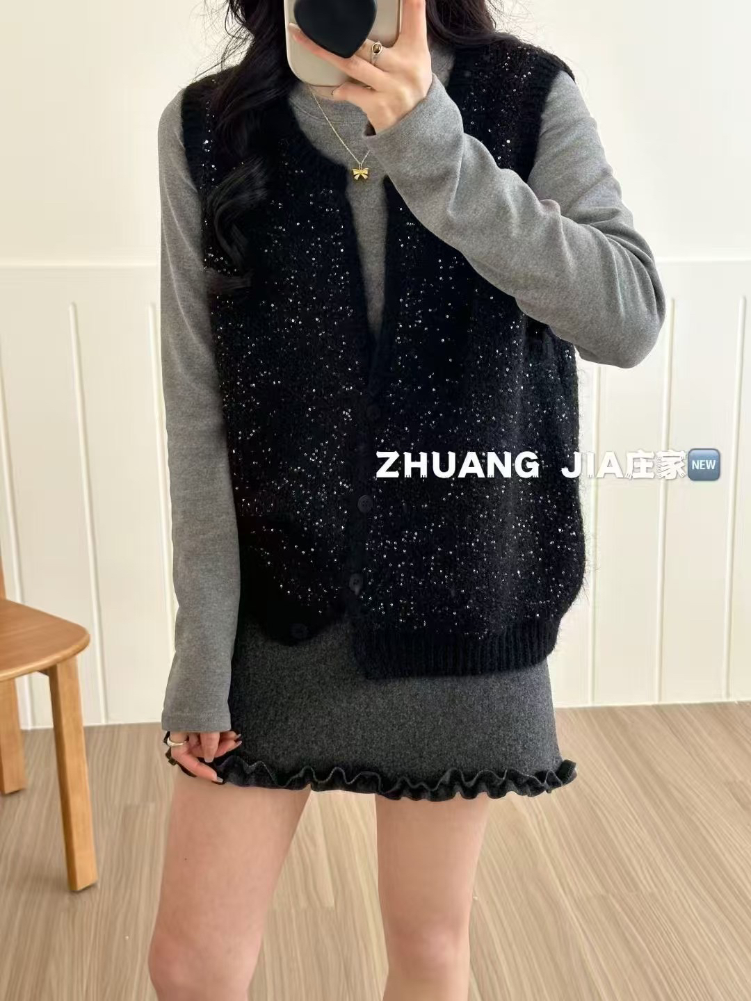 厚款默认服装版型马夹小香风气质网红女士女装韩版无袖宽松