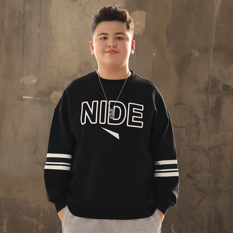 胖童装男童卫衣春秋加肥加大秋装新款中大童打底衫秋季加绒厚上衣