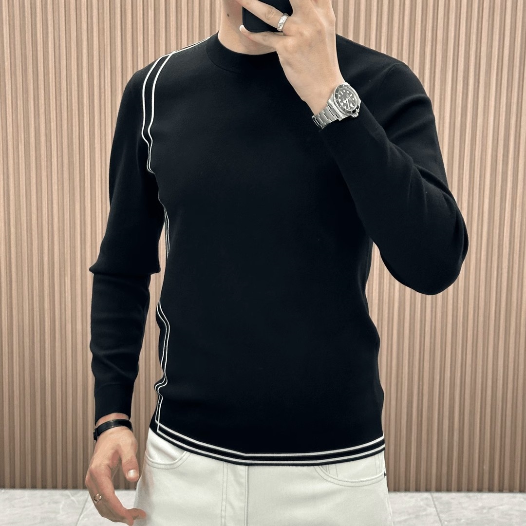 男士毛衣2025秋冬新款个性潮牌简约百搭针织羊毛衫修身帅气打底衫