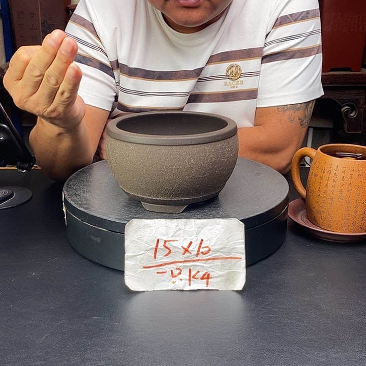 紫砂花盆货号一只K4