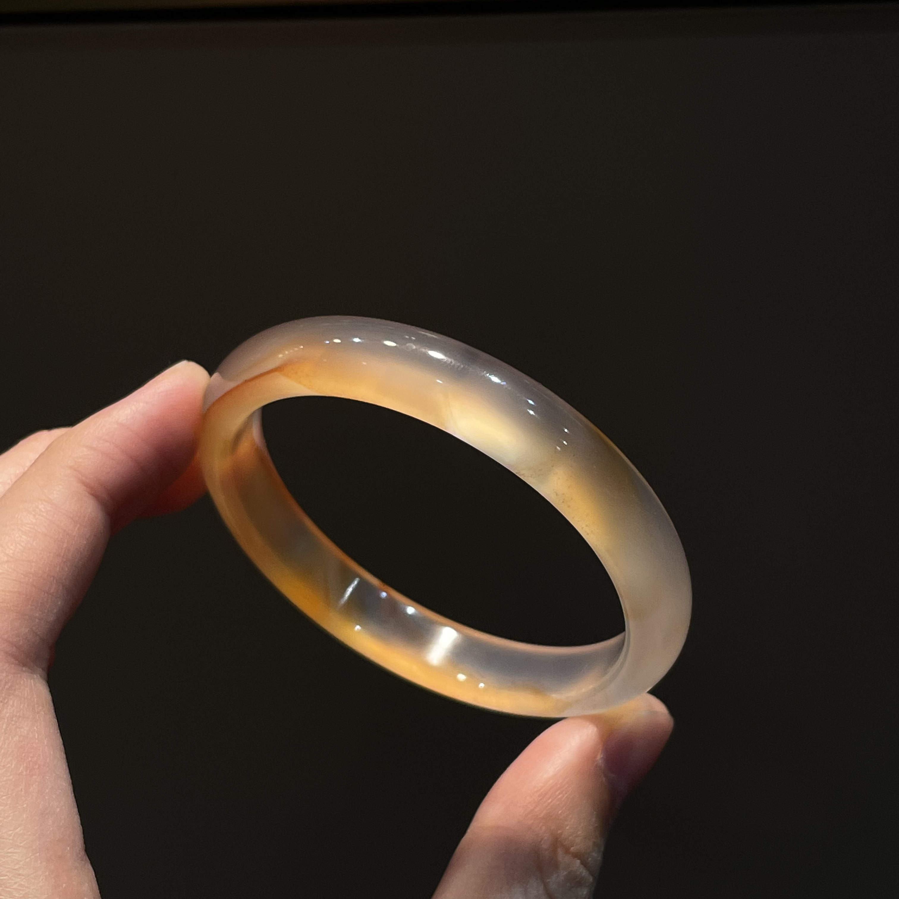 圈口54+正圈白底飘糖飘纹飘细沙玻璃底 清价！-玛瑙