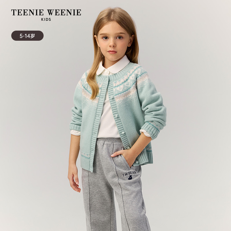 TeenieWeenieKids25年新秋冬女童毛衣羊毛混纺开衫TKCK254T52A