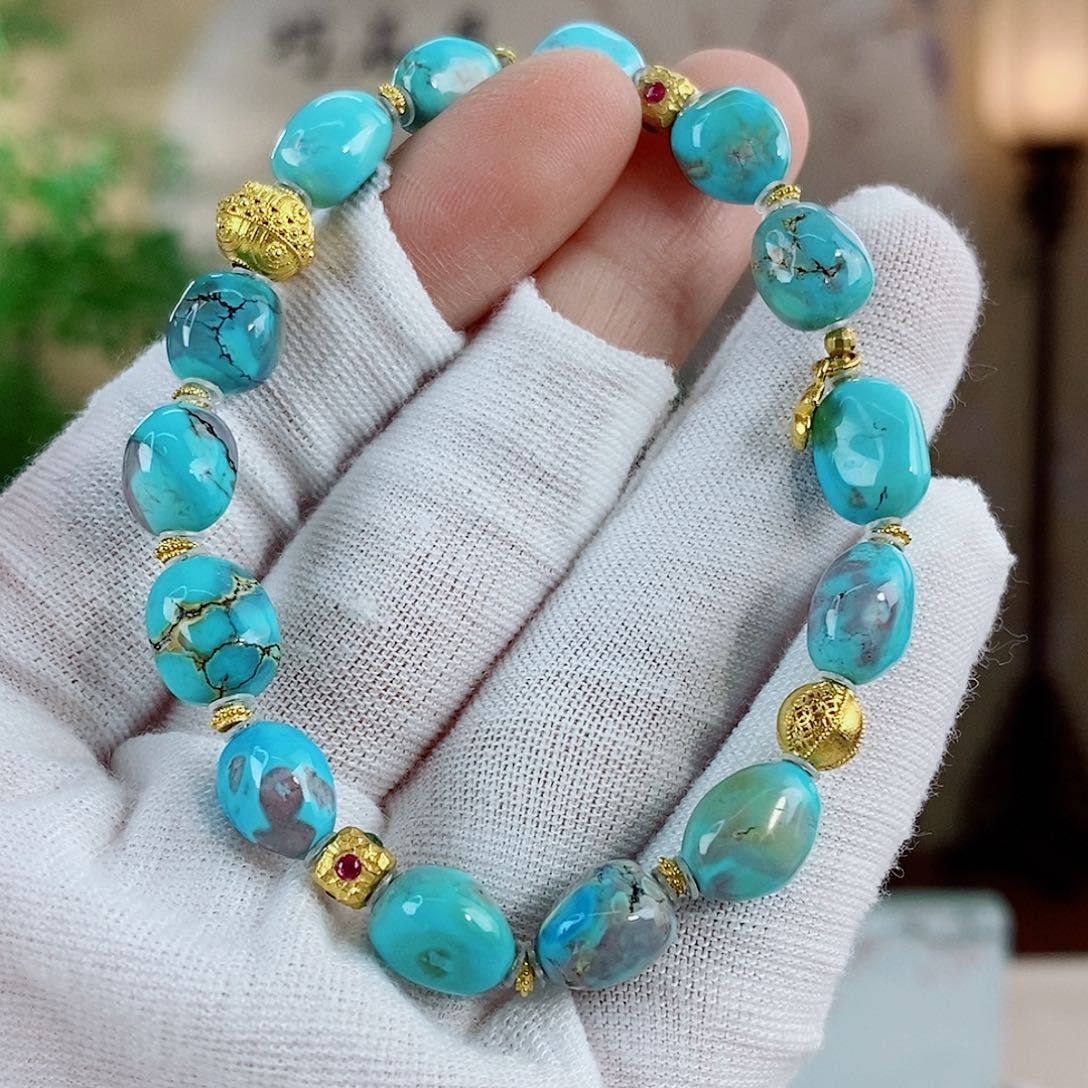 18K金镶嵌绿松石珠宝奇石