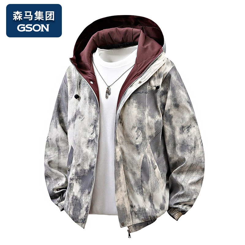 品牌优选GSON宽松男士夹克2025春秋户外运动潮牌大码外套男款