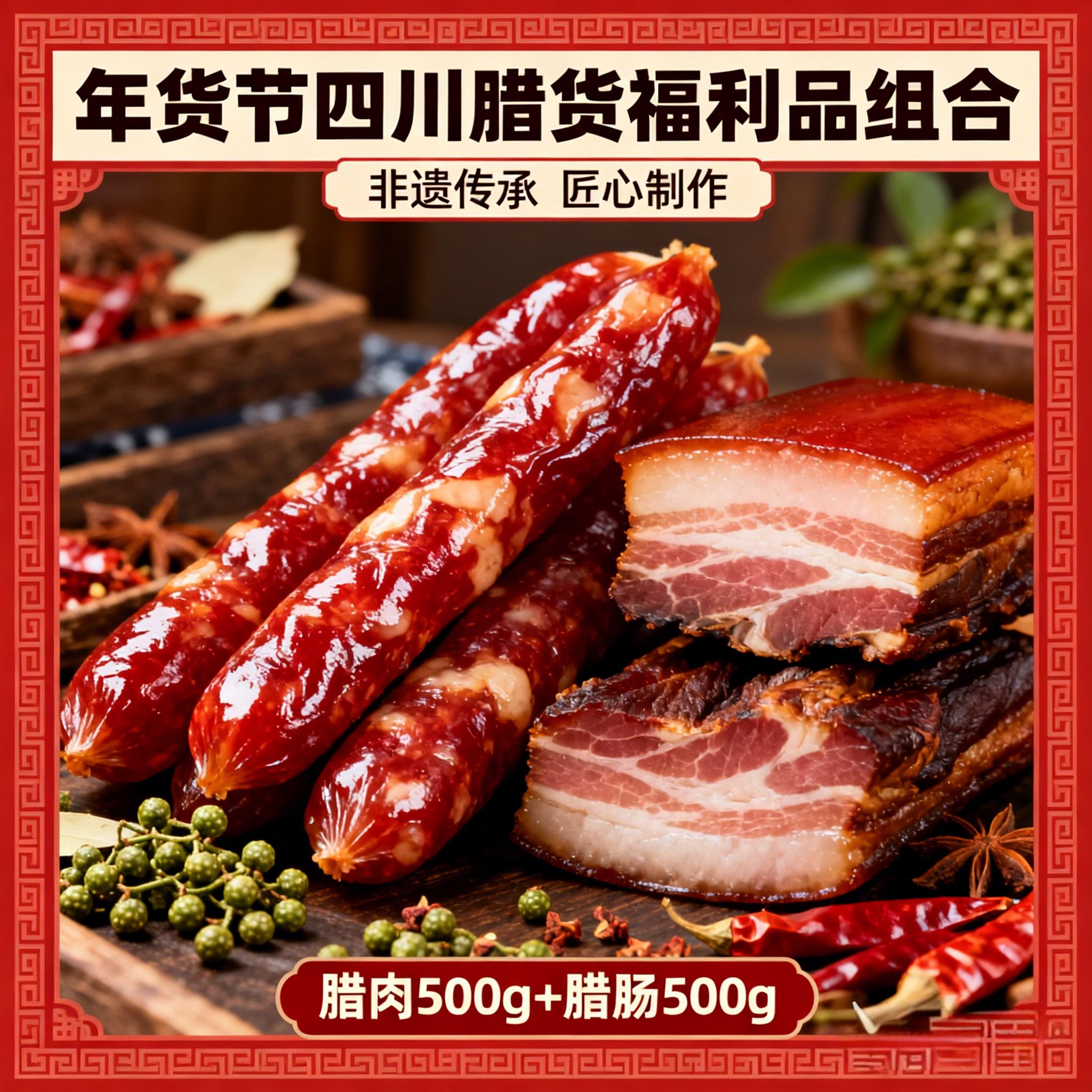 四川特产真材实料鲜肉制作欣川派正宗非遗腊肉腊肠口味可选1kg