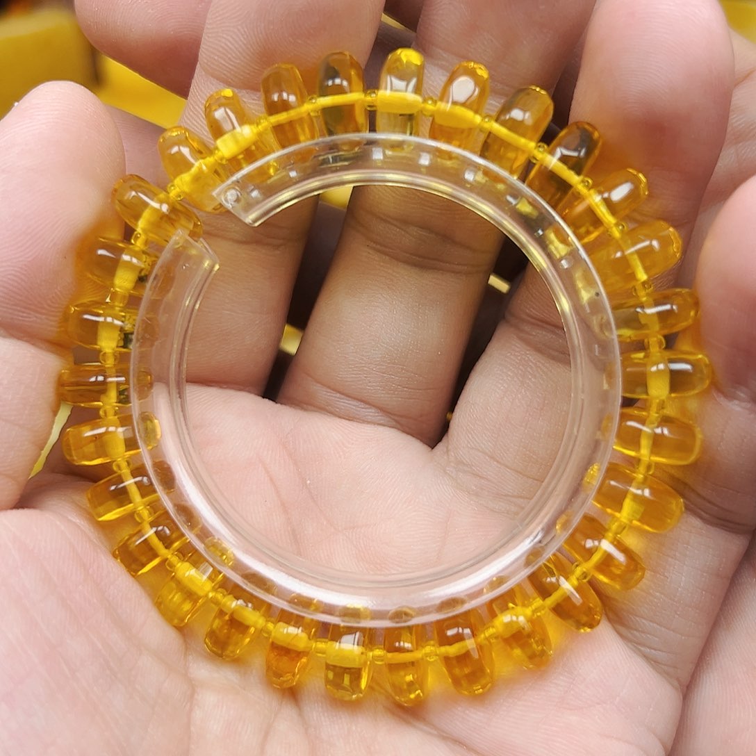 手链琥珀未镶嵌金珀饼圈14.8克