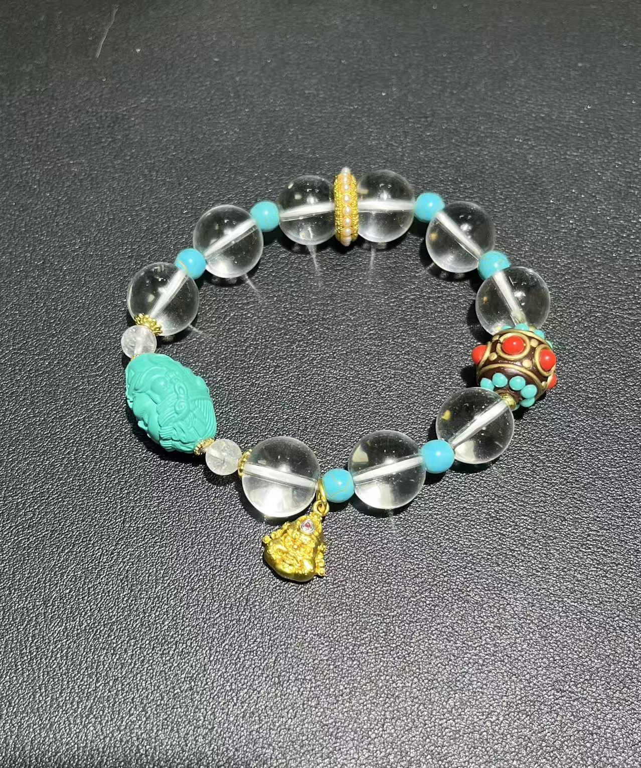 合金手链 饰品轻奢【翡利亚珠宝】USA设计师手作白水手串一-100919