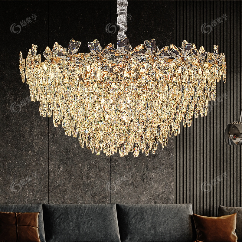 德聚亨法式水晶吊灯客厅餐厅创意轻奢灯具组合高档别墅自建房吊灯