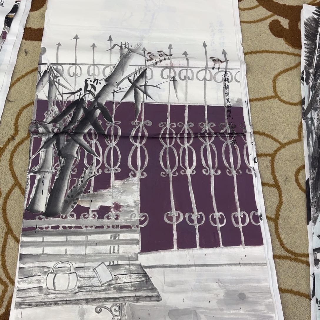 国画张haimiao四尺花鸟艺