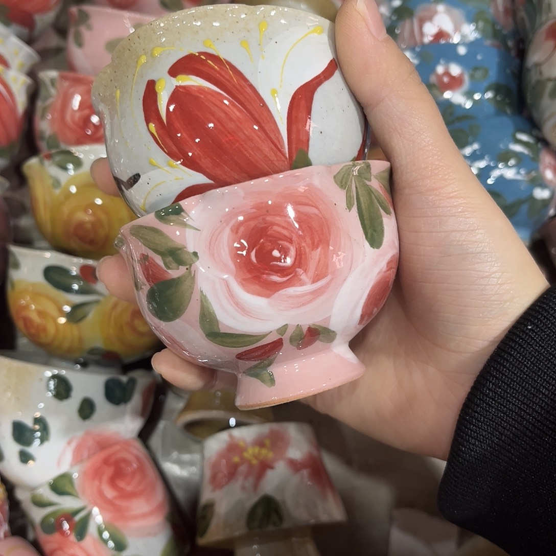 陶泥景德镇手工手绘高温釉下彩