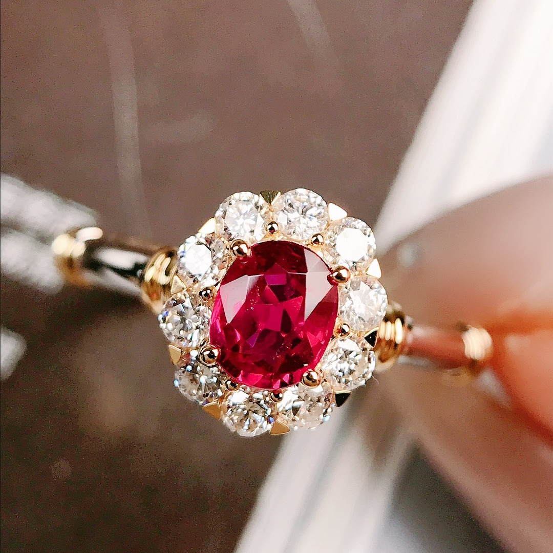 【YiYI】0.57ct红宝石戒指/18K金南非钻石/附证#YD