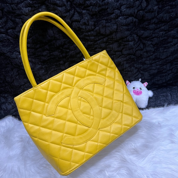 95新 Chanel/香奈儿 香奈儿希尔顿柠檬黄
