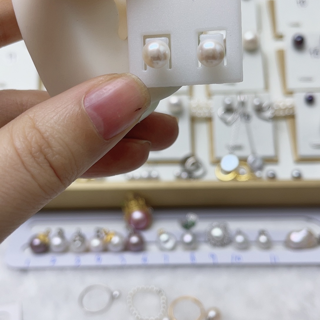 时***冉淡水珍珠耳饰银S925镶嵌