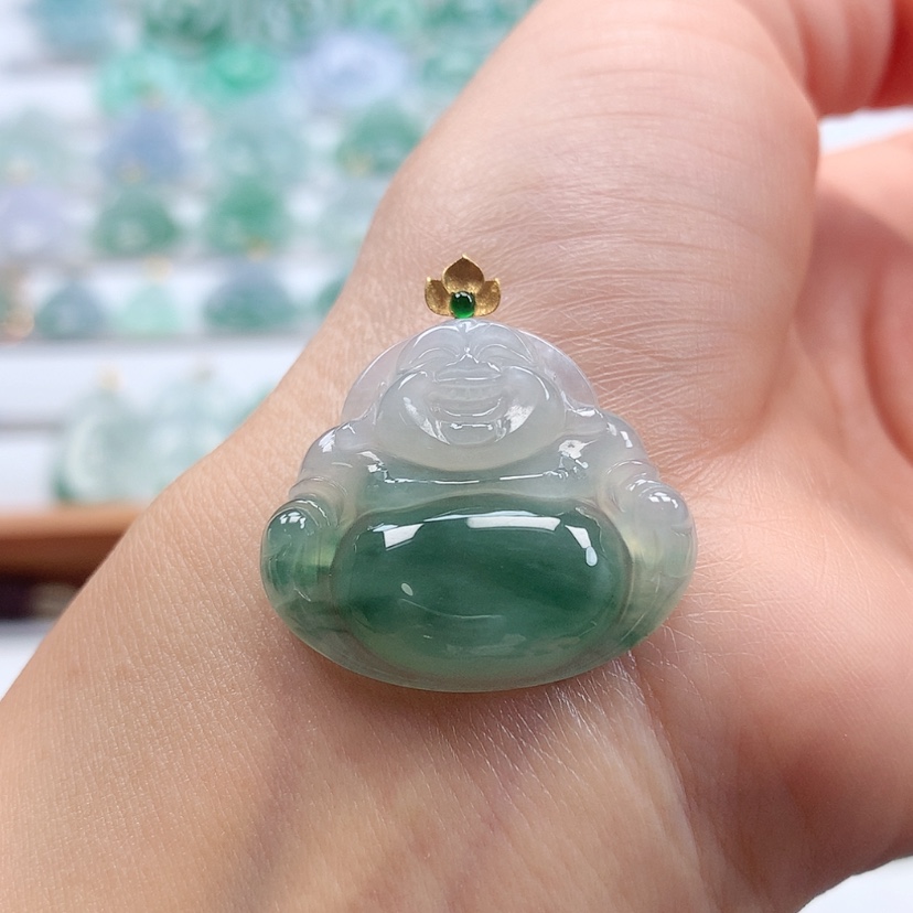 【闪购商品】翡翠吊坠(赠链)18K金镶嵌北*