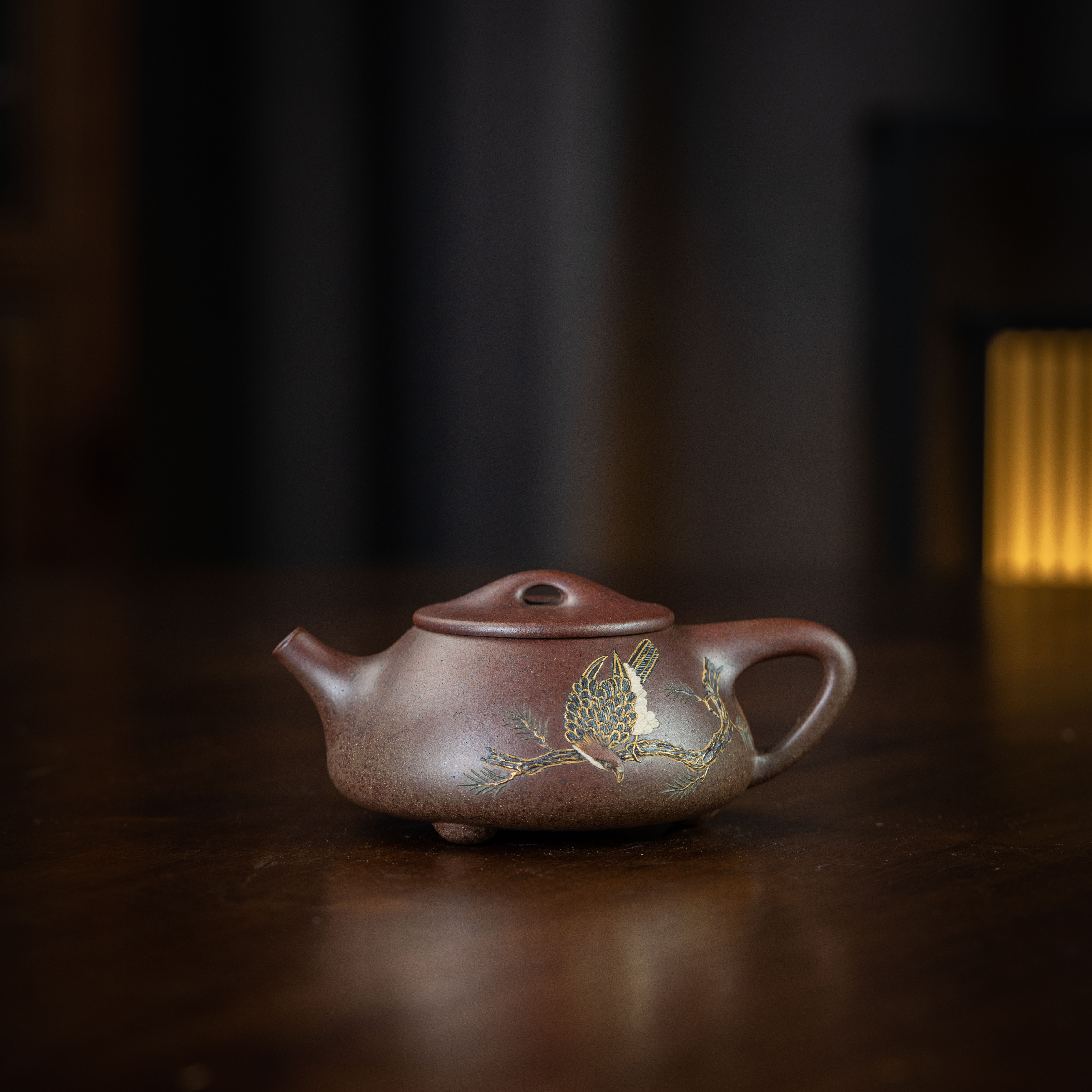珽珽茶器【玉呈窑】 金鹰石瓢 周华强 青段柴烧160cc 紫砂壶