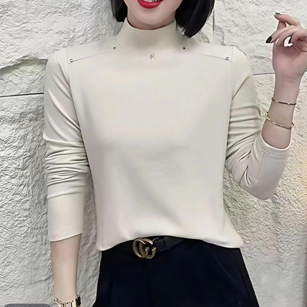 7792欧货韩版加绒长袖加绒休闲百搭爆款上衣