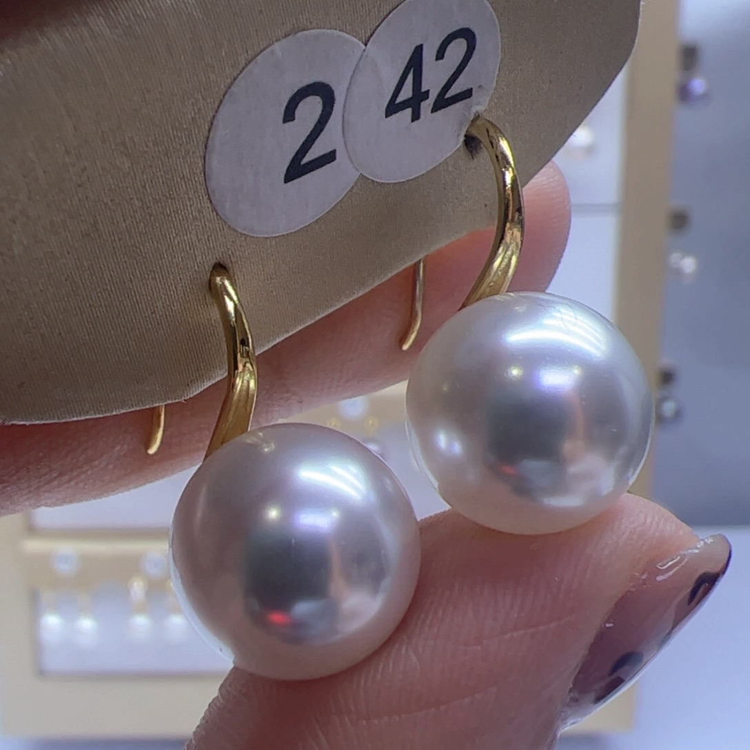 淡水珍珠耳饰银S925镶嵌