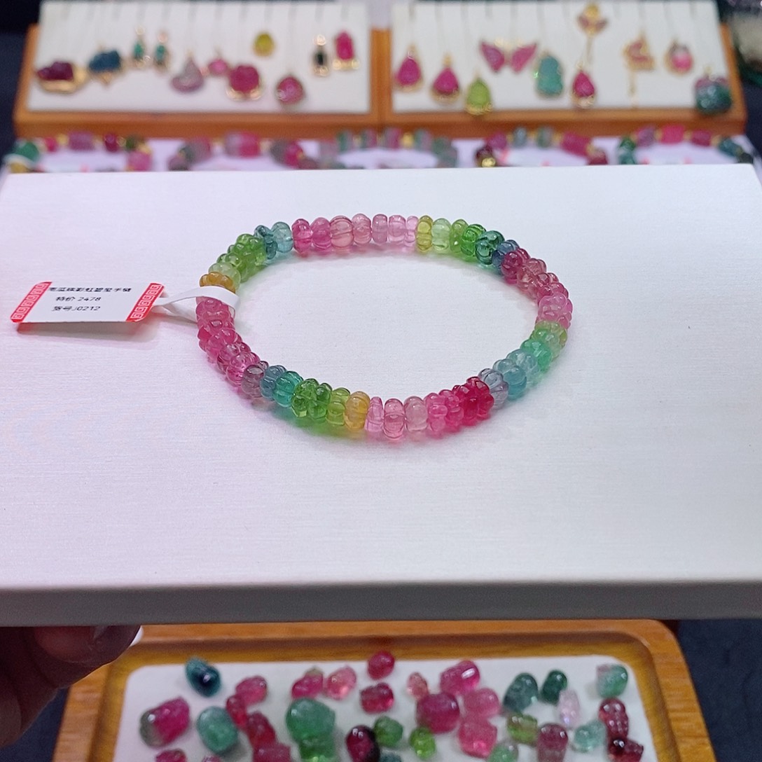 碧玺碧玺m未镶嵌南瓜珠手链