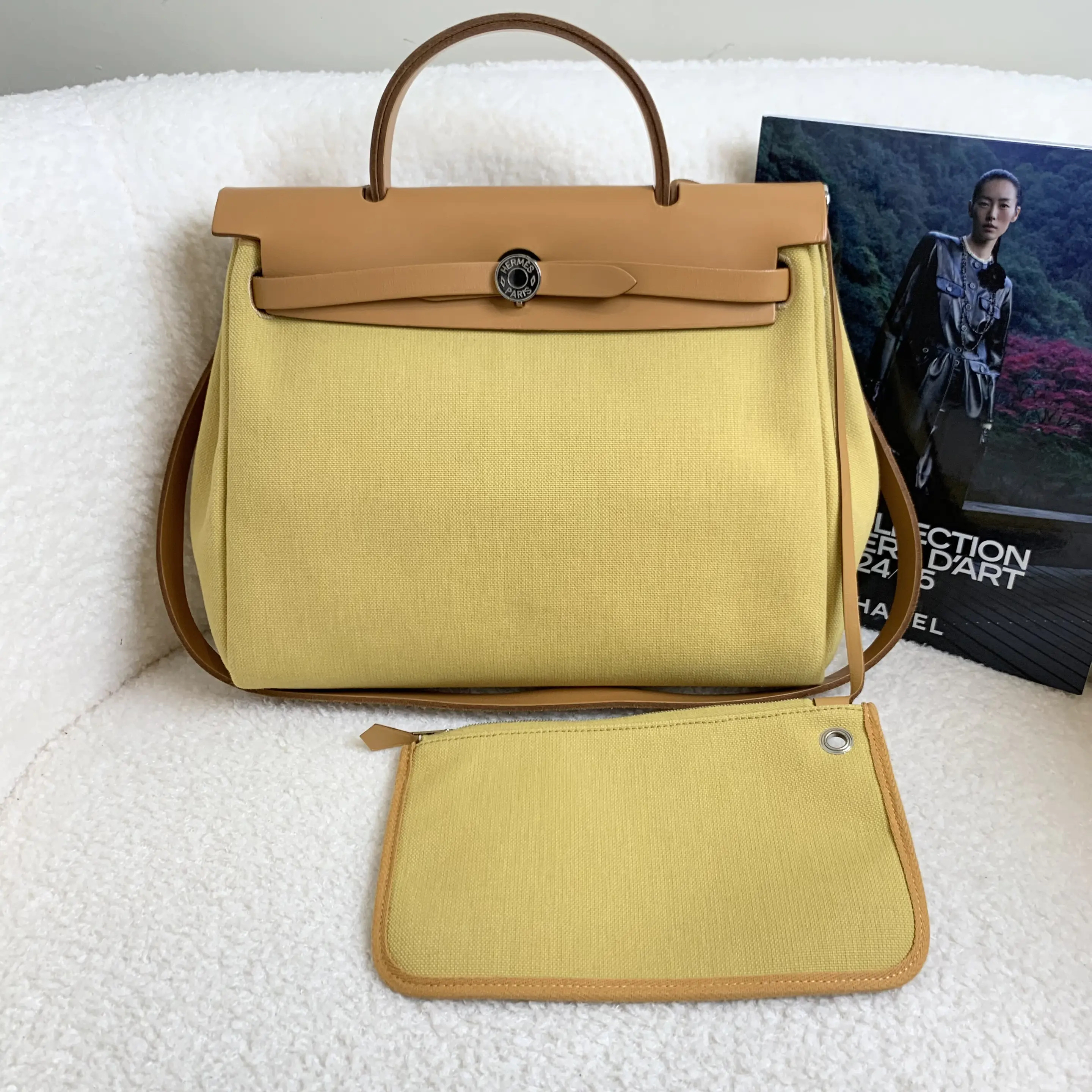 99新 Hermes/爱马仕 姜黄银扣herbag31 /64890674/12期/代卖服务