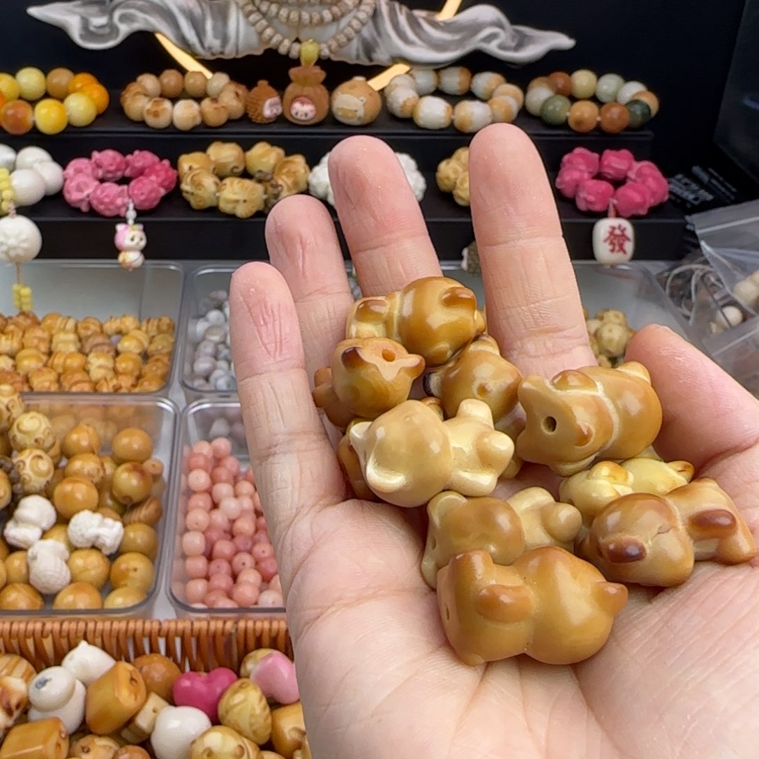 菩提根/象牙果吊坠瑕疵牙果炭烤小熊5颗