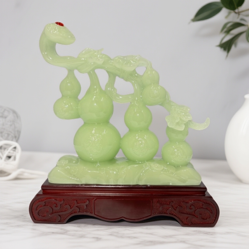 长25高28公分兰冰玉色五福临门客厅玄关酒柜装饰乔迁新居高档礼物